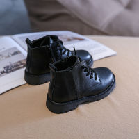 2020 autumn and winter new boys short boots children genuine leather and cashmere Martin boots girls cotton boots