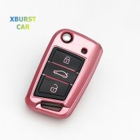 【LZ】❉  Chave do carro Caso Capa Shell Bag para Skoda Octavia Kodiaq Karoq Seat Ateca Leon Volkswagen VW Polo Golf 7 MK7 Tiguan Passat