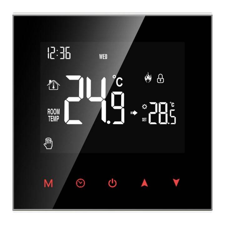 LCD Touch Screen Thermostat Temperature Controller, with Build in Sensor Support AlExa Google