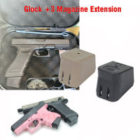 Saatfo ตัวต่อ Glock Plus ขนาด3ม.,ตัวต่อขยายฐาน B/ottom Glock + 3 Ma /Gazi /Ne ขนาด9มม. Glock 17 19 26 22 23 27สีดำ/tan
