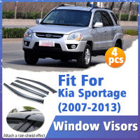 หน้าต่าง Visor Guard สำหรับ Kia Sportage 2007-2013 Vent Cover Trim Awnings Shelters Protection Sun Rain Deflector อุปกรณ์เสริมอัตโนมัติ