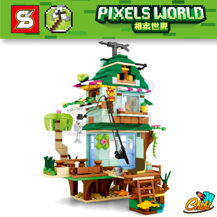 ตัวต่อ-pixels-world-บ้านพักชายทะเล-แบบ-3-in-1-sy5605-จำนวน-450-ชิ้น