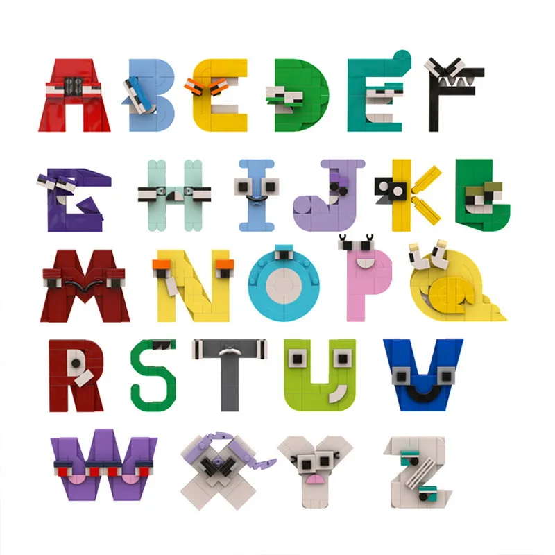 Alphabet Building Block Set, 26 Alphabet Legend Building Block Model,  Educational Letters Lore ABC Learning Toys, Fun Filled Alphabet Knowledge  Building Blocks Model （Letter E) 