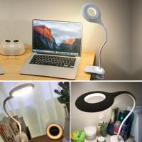 Rechargeable USB LED Reading Lamp Book Light Flexible LED Luminaria Table Touch OnOff 3 Levels Dimmable Nightlight Clip-on Lamp