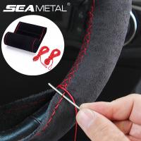 【YF】 Premium Fur Steering Wheel Cover Universal Car Braid with Needles and Thread Anti Slip Interior Protector