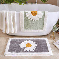 Home Bath Toilet Mat Entrance Foot Pad Small Daisy Flocking Non-Slip Water Absorption Mat For Hallway Kitchen Carpet Home Decor