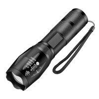 2023♛ High Power Led Flashlights Camping Torch 5 Lighting Modes Aluminum Alloy Zoomable Light Waterproof Material Use 3 AAA Batteries