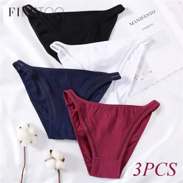 Cheap 3 Pcs/Set Seamless Panties Silk Pamty Mid Waist Underwear Comfort  Underpants Solid Invisible Briefs Female Lingerie