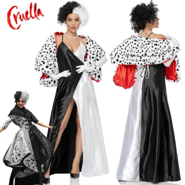 Cruella 2021 Movie Cruella Dress Outfits Halloween Carnival Suit Cosplay  Costume