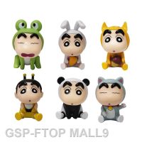 MALL9จาก FTOP 6ชิ้นอนิเมะ Crayon ShinChan ฟิกเกอร์ชุดฟิกเกอร์ Nohara Shinnosuke 6ซม. ของประดับโต๊ะทำงานวันเกิด