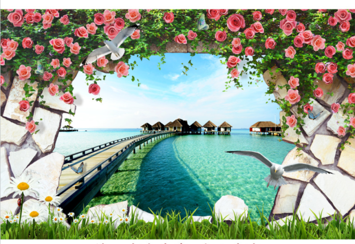 ใหม่รอบเจาะ5d-diy-เพชรภาพวาด-seaside-ดอกไม้-3d-เย็บปักถักร้อยข้าม-stitch-5d-home-decor