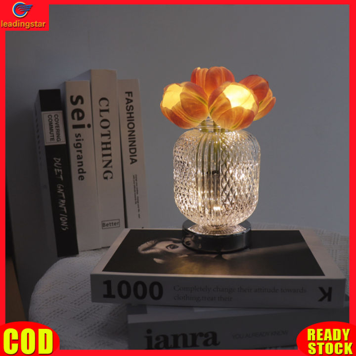 leadingstar-rc-authentic-1-2w-led-simulation-tulip-night-light-rechargeable-artificial-flower-table-lamp-ornaments-for-home-decor