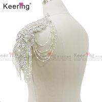 Keering embroidered beaded stone applique for brides dress WDP-288