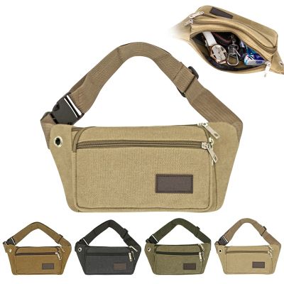 New Canvas Waist Bags Belt Bag Chest Phone Pouch Bum Bag Casual Crossbody Wallet Belt Shoulder Travel Sport Purse Pocket 【MAY】