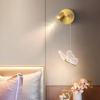 Modern Wall Sconces โคมไฟข้างเตียงโคมไฟห้องนอนห้องนั่งเล่นตกแต่งบ้าน Led Lighting Butterfly Spotlight Simple Art