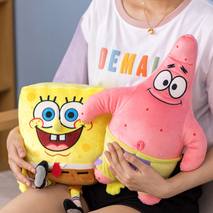 kawaii-อะนิเมะอุปกรณ์ต่อพ่วง-spongebob-ตุ๊กตาตุ๊กตาประดับห้อง-patrick-star-ตุ๊กตาของเล่นกระเป๋าเป้สะพายหลังจี้คริสต์มาสของขวัญเด็ก