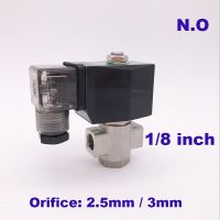 2 way stainless steel water normally open solenoid valve ss 1/8 quot; AC 220V Orifice 2.5mm zero pressure start valve 0 16bar