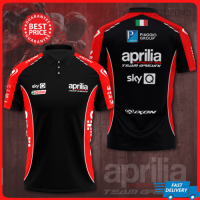 ใหม่ 2023 Aprilia 2023 Racing Team Gresini MotoGP เสื้อโปโล Unisex ขนาดเต็ม polo shirt New polo shirt