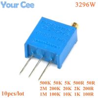 10Pcs 3296W 3296 50 100 200 500 1K 2K 5K 10K 20K 50K 100K 200K 500K 1M 2M ohm 101 Multiturn Trimpot Trimmer Potentiometer