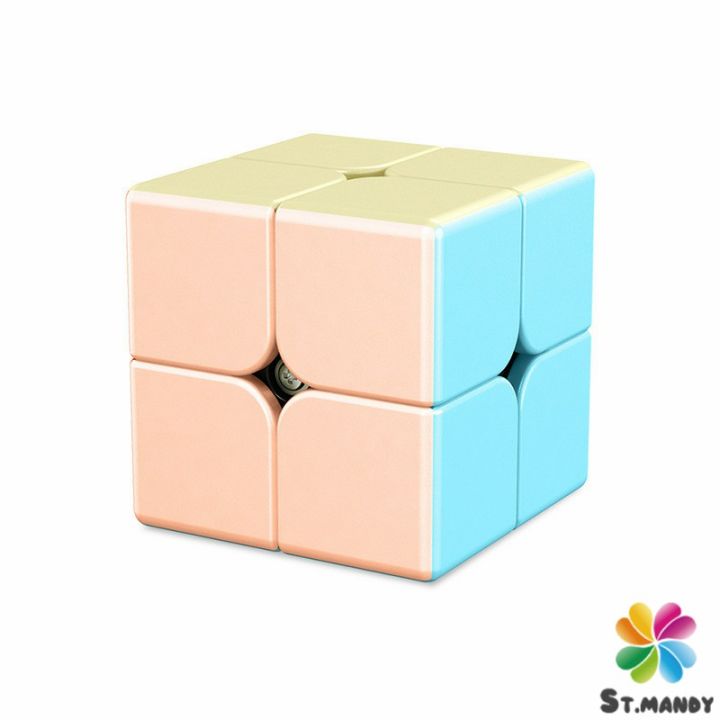 รูบิค-พีระมิดลูกบาศก์รูบิค-สีหวาน-พลาสเทล-ของเล่นสำหรับฝึกสมาธิ-2x2รูบิค3x3รูบิค-มาคารูน-rubiks-cube