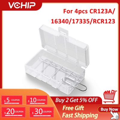 4 Slots RCR123 CR123A 16340 Battery Storage Boxes Case Transparent Hard Plastic For 4pcs 16340 Battery Holder Container Box