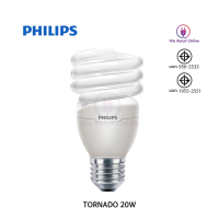 หลอดประหยัด TORNADO 20W/W PHILIPS แสงเหลือง