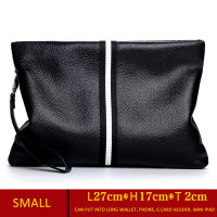 Wmnuo New Fashion Hand Bag Men Stripe Real Leather Cowhide Clutches Male Clutch Wallet Designer Envelope Bag Korean Edition Hot