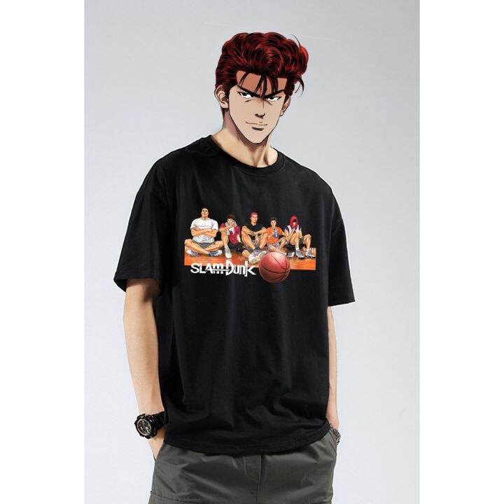 ข้อเสนอพิเศษ-tshirt-t-shirt-เสื้อยืดแขนสั้น-ผ้าฝ้ายแท้-พิมพ์ลายอนิเมะ-slam-dunk-sakuragi-flower-road-rukawa-kaede-mitsui-แฟชั่นฤดูร้s-5xl