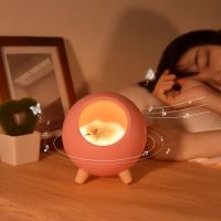 Touch LED Cute Little Pet House LED Rechargeable Atmosphere Night Light Portable Bluetooth Speaker Music Led Desk Table Lights