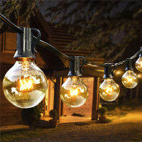 25Ft G40กลางแจ้ง Patio String Light Christmas Globe ไฟ25หลอดไฟที่ชัดเจน Backyard ไฟสำหรับกลางแจ้ง Commercial Decor