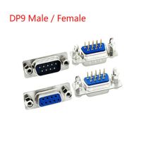 【COOL】 HI UTILITY PRODUCTS 10ชิ้นชาย/หญิงสีฟ้าขาตรง DB9 D-Sub Mount RS232 Serial Port Connector Socket พร้อมสกรู