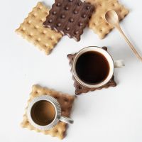 【CW】 1Pc Biscuit Coaster Beech Cup Table Insulation