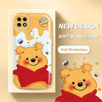 Winnie The Pooh Bubble โทรศัพท์สำหรับ OPPO A15 A15s A35 2021 A8 2019 A5 2018 AX5 A12E A3S A53 A33 A31 2020 4G A11S A32 A53S ซิลิโคนอ่อน Anti-Drop ป้องกันกล้อง Glossy โทรศัพท์มือถือปกหลัง