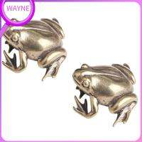 WAYNE 2 pcs กบกบ กบตกแต่งโต๊ะ ทองเหลืองเบิ้ล สีทองทอง รูปปั้นสัตว์ทองเหลือง แฟชั่นสำหรับผู้หญิง ทำกบตกแต่งเก่า บ้านในบ้าน