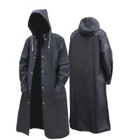 【CW】 New Fashion Black Adult Waterproof Long Raincoat Women Men Rain Coat Hooded For Outdoor Hiking Travel Fishing Climbing Thickened