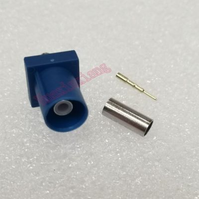 5PCS/Lot Fakra-C Crimp Male Adapter Plug Connector  Blue Color RF Coaxial For RG316/RG174 Cable Electrical Connectors