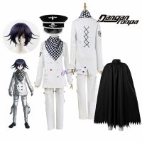 【LZ】∈☃  Kokichi Ouma Fantasia de Cosplay com Peruca e Manto Roupa Anime Danganronpa V3 Killing Harmony Conjunto completo Festa de Halloween