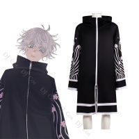 Anime Tokyo Revengers Cosplay Costume Senju Kawaragi Brahman Kimono Robe Cloak Silver Wig Trench Uniform Halloween Party