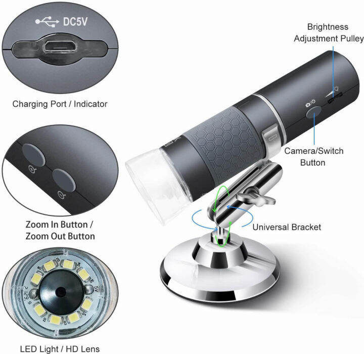 ninyoon-4k-wifi-microscope-for-iphone-android-pc-50-1000x-usb-digital-microscope-wireless-super-hd-endoscope-camera-compatible-with-all-cellphones-ipad-android-tablet-windows-mac-chrome-linux