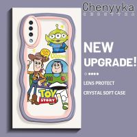 Chenyyka เคส A30s A50s A50ลายกาแล็กซีของปลอกสำหรับ Samsung การ์ตูนทอยสตอรี่ไลท์เยียร์แฟชั่นลายคลื่นขอบเคสโทรศัพท์แบบใสครีมน่ารักดีไซน์ใหม่เคสซิลิโคนโปร่งใสกันกระแทกป้องกันเลนส์กล้อง