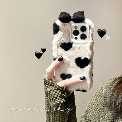 เคสโทรศัพท์หัวใจ Bowknot สำหรับ iPhone 14promax เคสโทรศัพท์สีขาวหรูหราสำหรับ iPhone 11 สเตอริโอสีดำผ้า Bowknot กรณีโทรศัพท์สำหรับ iPhone 13 เคสโทรศัพท์น่ารักสำหรับ iPhone12 เคสโทรศัพท์สไตล์เกาหลีสำหรับ iPhone 7 / 8plus