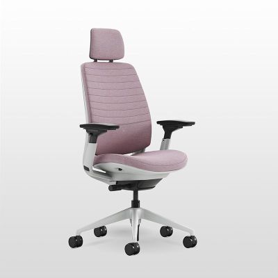 Modernform เก้าอี้ทำงาน Steelcase รุ่น Series 2 HIGH BACK โครงขาว พนักพิง เบาะหุ้มผ้า สีชมพู K606:CORAL รับประกัน 12 ปี