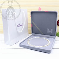 High-End Bow Flannel Pearl Necklace Jewelry Box Packaging Empty Case Velvet Gift Storage Box Gift Set Chain