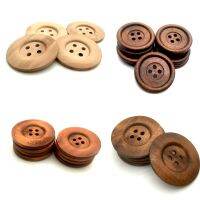 5-20PCS Big Size Natural Brown Wood Buttons Round Sewing 4 Holes Embellishments Cardmaking Scrapbooking Bag Decorations SC074 Haberdashery