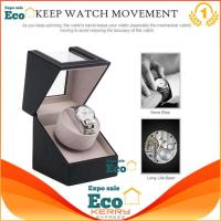 Eco Home watch box นาฬิกาเดี่ยว,กล่องเก็บนาฬิกา S สำหรับนาฬิกาข้อมือผู้ชาย, DUST-Proof นาฬิกากลไกกล่องไขลานหนังมอเตอร์ Shaker นาฬิกาที่เก็บฟิวส์บ็อกซ์จอแสดงผล,แบตเตอรี่หรืออะแดปเตอร์ AC (Black)