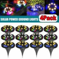 【LZ】▦  Solar Power Disk Lights Jardim ao ar livre Lâmpada Subterrânea Iluminação Deck Enterrado Lawn Track Pátio Decoração Novo 12LED