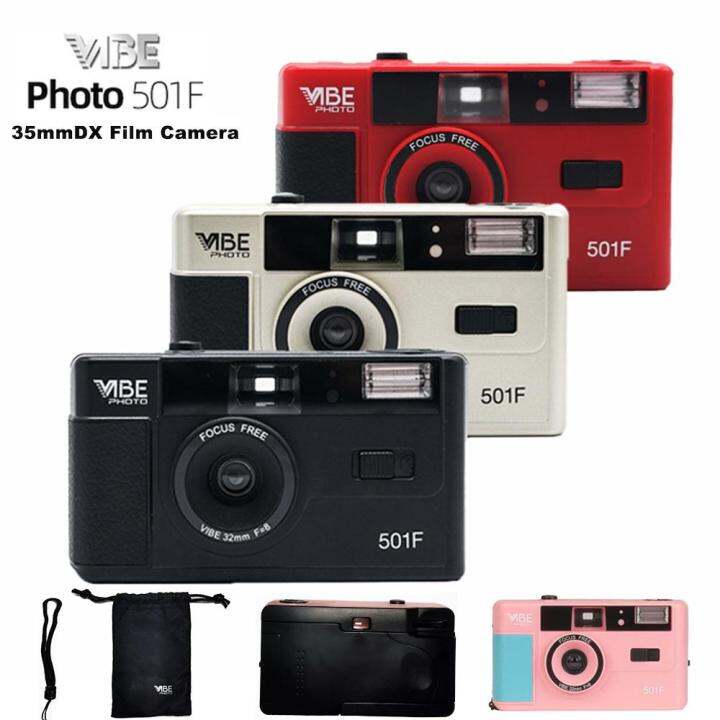 for-german-vibe-501f-camera-reusable-non-disposable-retro-film-camera-135-film-fool-with-flash-black-red-champagne-silver-pink