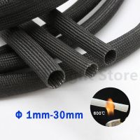 Fiberglass insulating hose high temperature 600 ° C Ø 1mm - 45mm cable protection black Wires Leads Adapters