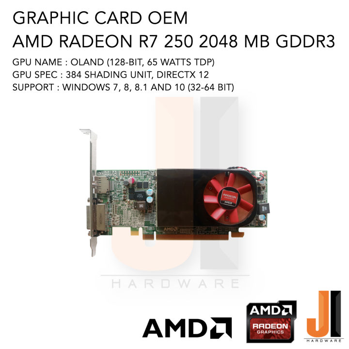 graphic-card-amd-radeon-r7-250-2048mb-128-bit-gddr3-oem-สินค้ามือสองสภาพดีมีการรับประกัน