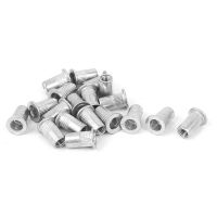 ABSF M5 Aluminum Flat Head Rivet Nut Insert Nuts Silver Tone 20pcs